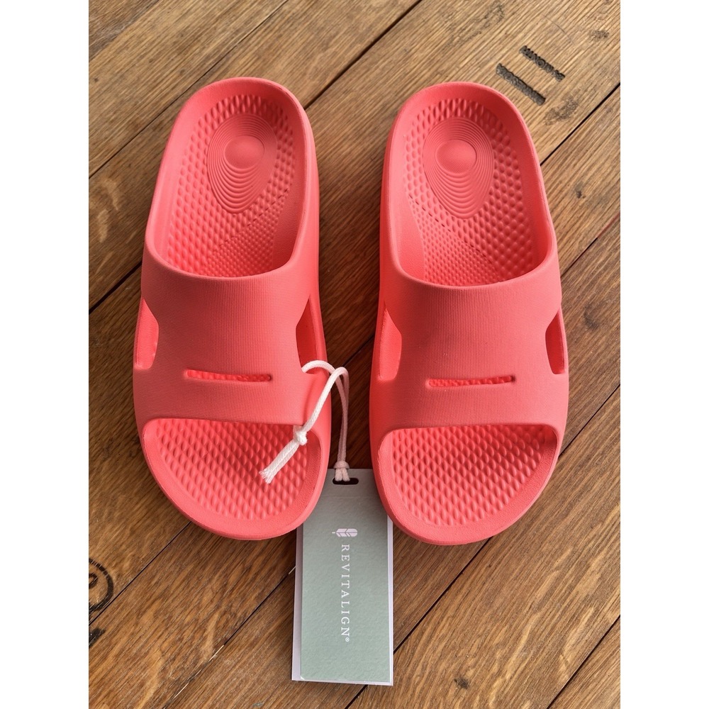 NWT Revitalign Fusion Strive Women's 6B GA Peach Slide Sandals Comfort Orthotic